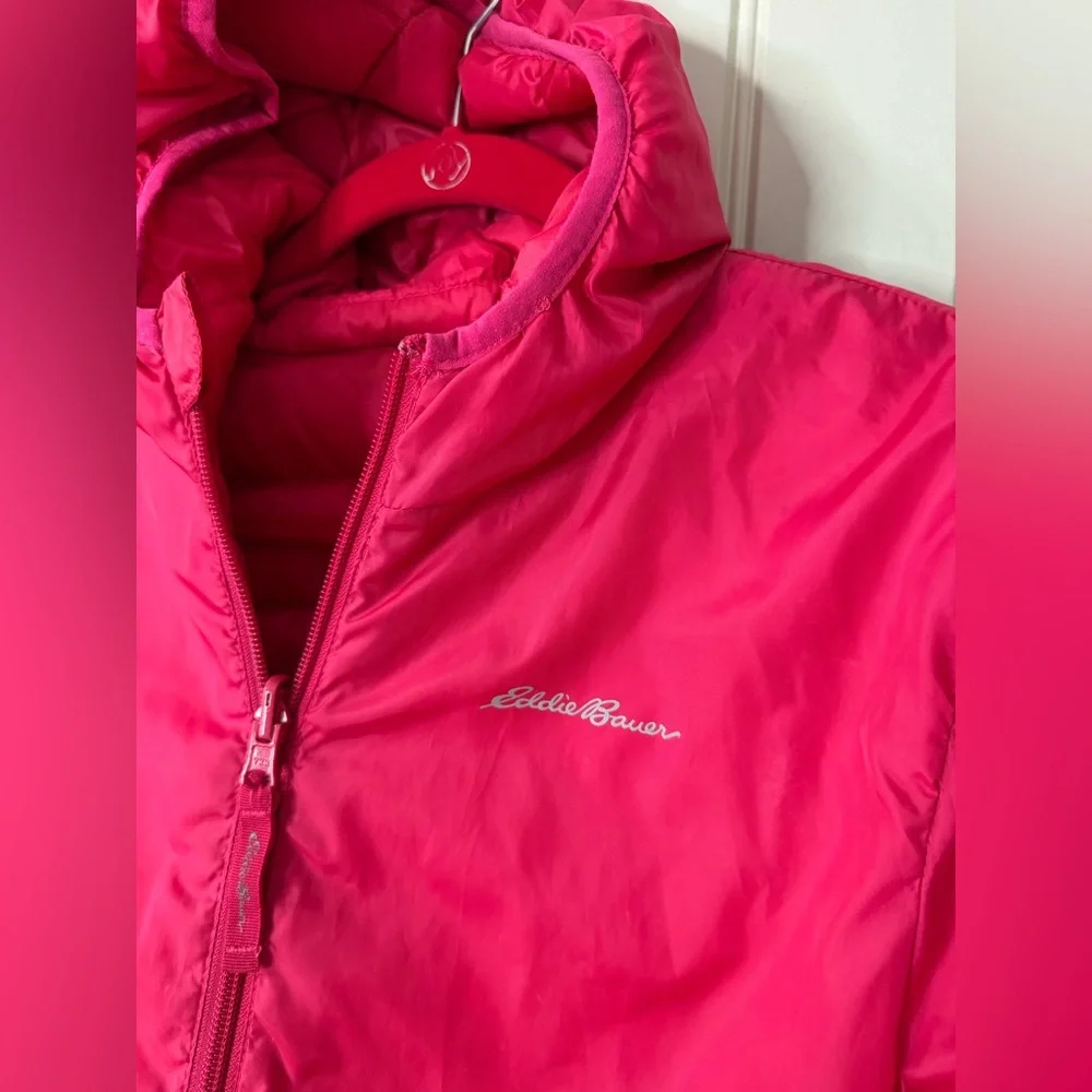 EDDIE BAUER💖 Reversible Pink Ombré, Hooded PufferJacket (Kids Large 14/16)